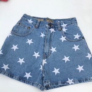 VINTAGE High rise star denim shorts